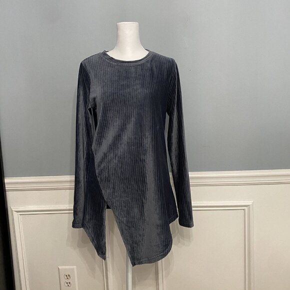 NWT Minimalist Ricciel Skirt Set Velvet Velour Blue Ribbed Modest Size Medium M - Picture 3 of 13